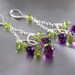 Chandelier earrings Amethyst Peridot earrings sterling silver - fine jewelry chandeliers purple violet lime green wedding ohtteam - Domani