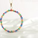 Gemstone jewelry Gemstone necklace circle pendant customized birthstone necklace personalized jewelry - Thespia