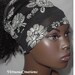 Natural Hair Accessories-Headband-tube-Dreadlocks-Black & Ivory Floral-1