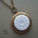 Snow Queen, Glass Button Locket Necklace