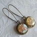 Honeysuckle, Vintage Glass Button Earrings