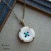 Antique Mother of Pearl Button Necklace, Hugs and Kisses- Teal Blue