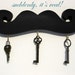 The HALF PINT Mustache Key Hook in BLACK
