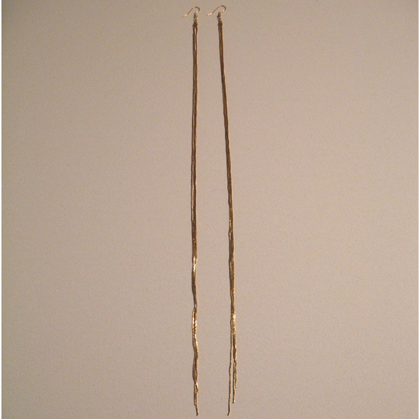 Extra Extra Long Gold Chain Earrings by Ferociter on Etsy
