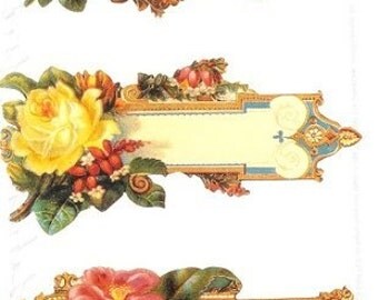 Old Fashioned Ornate Floral Labels/1986 Gifted Line/Mint