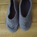 Light Navy Crochet Adult Size Medium Slipper