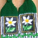 SUPER SALE - Knit Top Terry Towels - White Daisy - 8 inch Knitted Top plus 12 inch Terry Towels - FREE SHIPPING