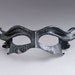 Wicked Imp Leather Mask In Cracked Pewter And Black