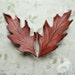 Autumn Oak Leather Leaf Barrette In Earthy Browns