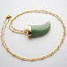 Jade Tusk Necklace on Gold Beaded Chain - Summer & Fall Fashion Jewelry - Free Shipping in the US