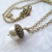 IT FELL FROM A TREE Acorn Necklace (Brass, Ivory Pearl)