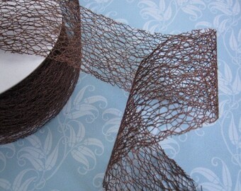 Chocolate Brown Web Ribbon - 3 yards - 2 inches wide - scrapbooking, wedding, mixed media art, altered couture