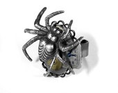 Steampunk Jewelry Ring Silver SPIDER Ring Antique Watch Dial Gears Cogs Adjustable Ring UNISEX Men Women - Steampunk Jewelry by edmdesigns