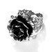 Steampunk Ring - Vintage BARREL SPRING Pocket Watch Part and ROSE Flower Ring - Victorian ANTIQUATED SILVER ROSE on Gorgeous Filigree Ring - FEMININE and STEAMY - PERFECT GIFT IDEA - Exclusively Offered by edmdesigns