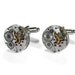 Steampunk Cufflinks Vintage RUSSIAN Round Pinstripe Jeweled Watch Mens Cuff Links WEDDINGS Anniversary - Steampunk Jewelry by edmdesigns