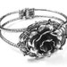 Victorian Style Silver Bracelet with Large Silver Rose - GORGEOUS
