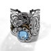Steampunk Vintage HAMILTON Gleaming Rectangular Ruby Jeweled Swiss Watch Movement Ring - STUNNING SWAROVSKI PALE BLUE CRYTSAL ACCENT - Delicate Filigree Scroll Adjustable Ring - ELEGANT AND FEMININE - edmdesigns Exclusive