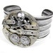 Steampunk Cuff - INDUSTRIAL Vintage SKULL Pocket Watch Mens or Womens Adjustable Cuff Bracelet - INCREDIBLE UNISEX - THIS PIECE IS A HOTTIE - FEATURED IN FRENCH FASHION MAGAZINE and SIGNATURE Style BOLD Design - Exclusive Offering by edmdesigns