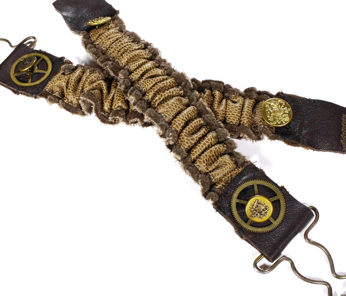 Steampunk Shirt Garters Mens Sleeve Garter Brown Mixed