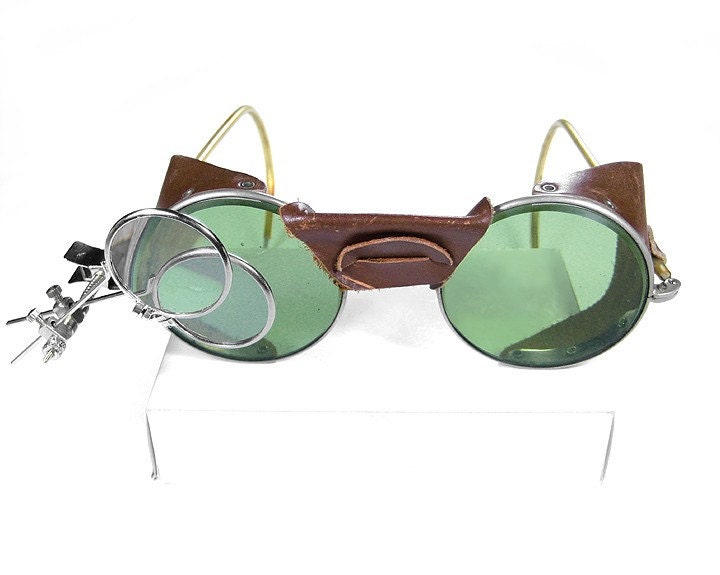 Vintage CESCO Steampunk Goggles Glasses with TINTED GLASS and