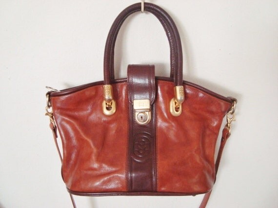 vintage Marino Orlandi Leather Handbag.