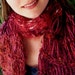RESERVED Red Raspberry Scarf - Cranberry Bing Cherry, Burgundy, Dark Rose Berry. Chunky Knit Warm Winter Accessories