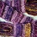 Cheshire Cat Pink, Purple Scarf, Hand Knit Stripes with a Touch of Golden Yellow for Eyes, Alice in Wonderland, EXTRA LONG