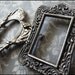 Haunted Dollhouse - Vintage Estate - Set of Two Mini Antique Silver Picture Frames