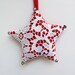 Christmas Star Ornament - Red with Vintage Crochet