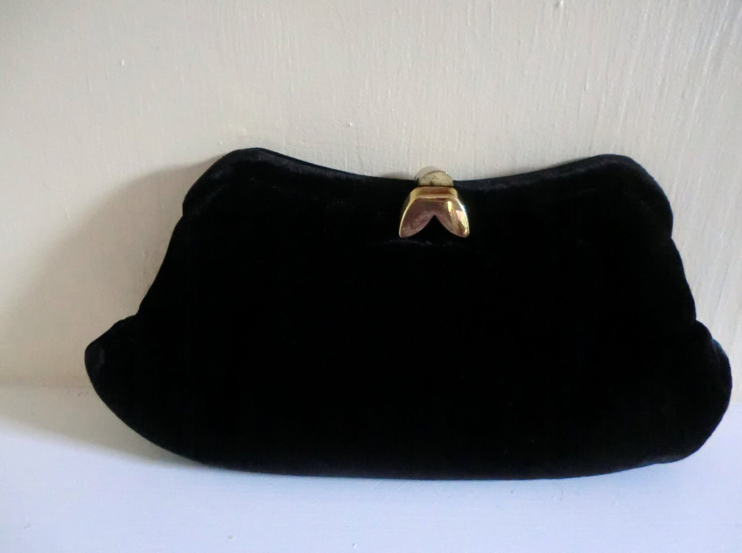 Black Velvet VINTAGE Clutch PURSE