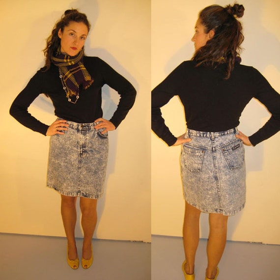 1980s jean skirt