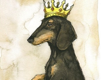 Dachshund King (an original hand painted king)