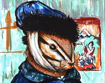 Chipmunk with Bandaged Ear