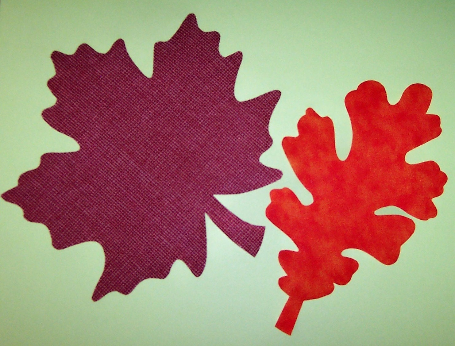Fabric Applique TEMPLATE Pattern Only LARGE Fall LEAVES