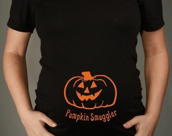 Maternity Shirt, PUMPKIN SMUGGLER Short Sleeve Black