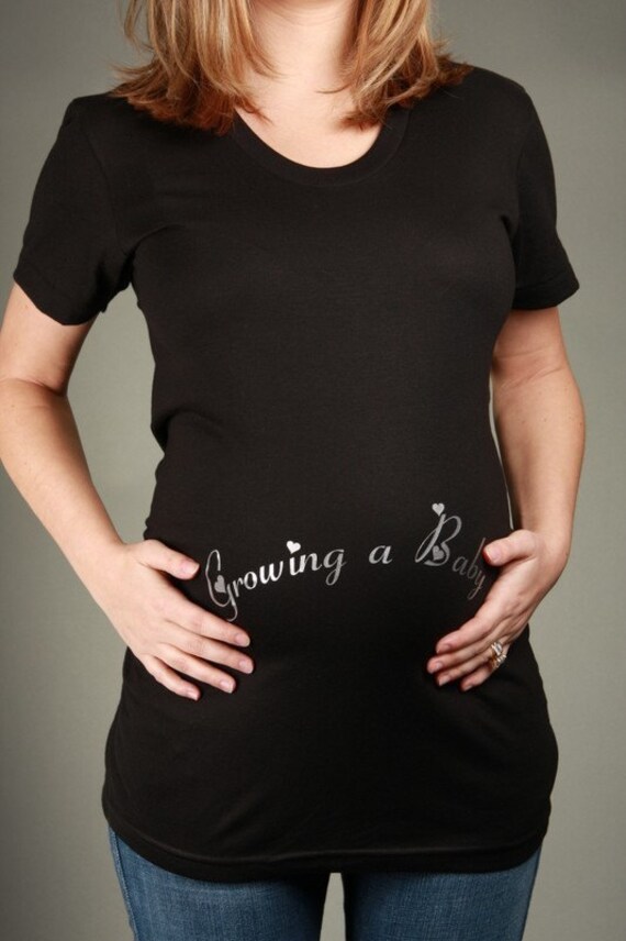 Items similar to GROWING a Gril/Boy/Baby Maternity T-shirt, Short ...