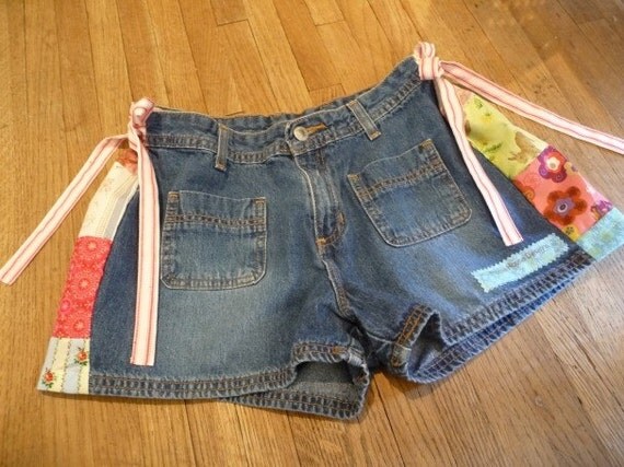 Misses Patchwork Shorts Handmade Patchwork Shorts Unique