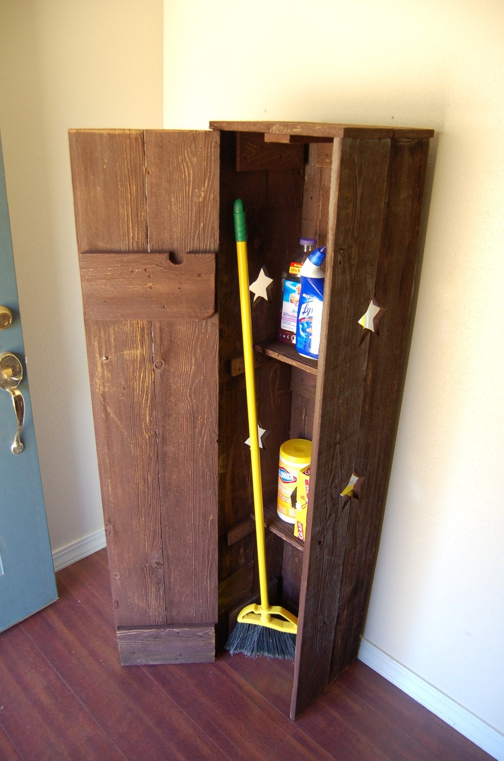 shallow broom storage cabinet