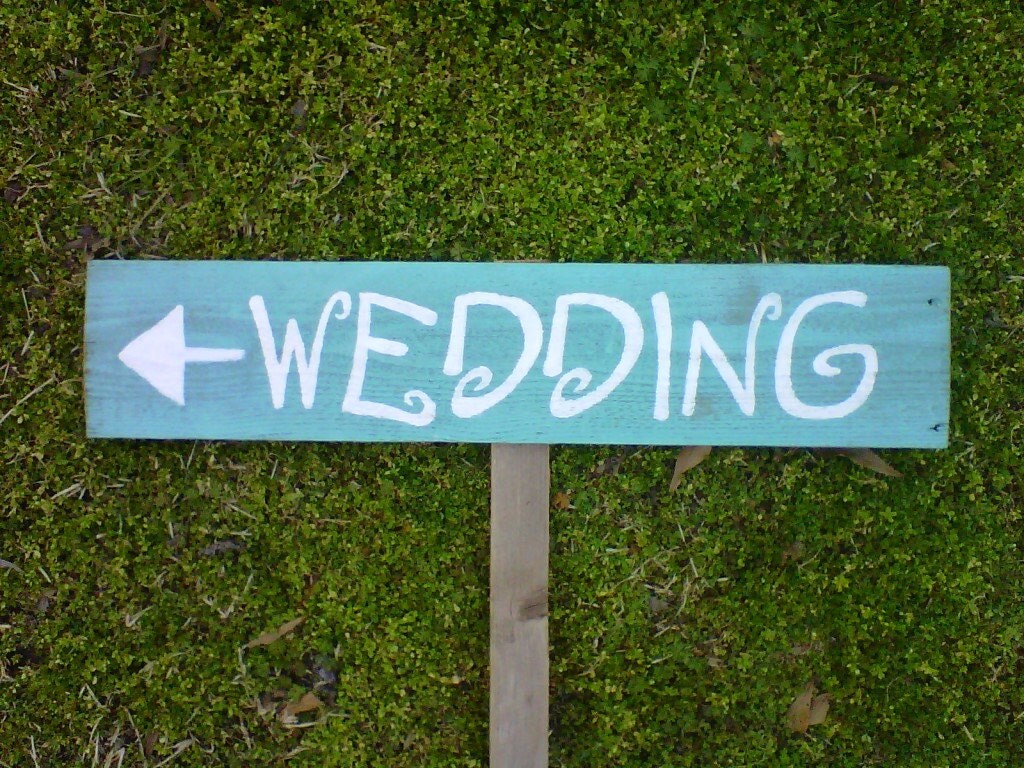 Blue Teal Wedding Sign ANY COLOR Recycled Wood by TRUECONNECTION
