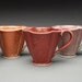 Handmade tea mug, Victorian modern floral in Garnet burgundy red