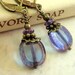 Bronze and Purple Vintage Inspired, Neo Victorian Earrings in Antiqued Brass