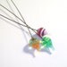 Island Punch Pods- Handmade lampwork glass headpins in magenta coral pink lime and cyan on 22 ga steel wire- set of 3