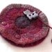 Lavender Cat Felted Wool Needle Book with cat button or Earring Organizer
