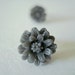Stud Earrings Charcoal Grey Flowers Metal Free Plastic Posts Hypoallergenic for Sensitive Ears
