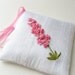 Lavender Sachet with Pink Flowers silk ribbon embroidery