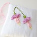 Fuchsias lavender sachet silk ribbon embroidery