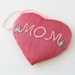 MOM Lavender Sachet. heart shape. silk ribbon embroidery Mother's Day