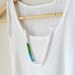 Tri-color necklace white green aqua silk