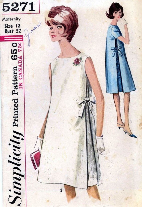 juniors dress pattern 5271 HeyChica by pattern Vintage 1960's maternity Simplicity dress