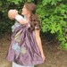 Signature Series Release - Reversible double layer Dupioni Silk Ring Sling - Magnolias in the Park w/DVD